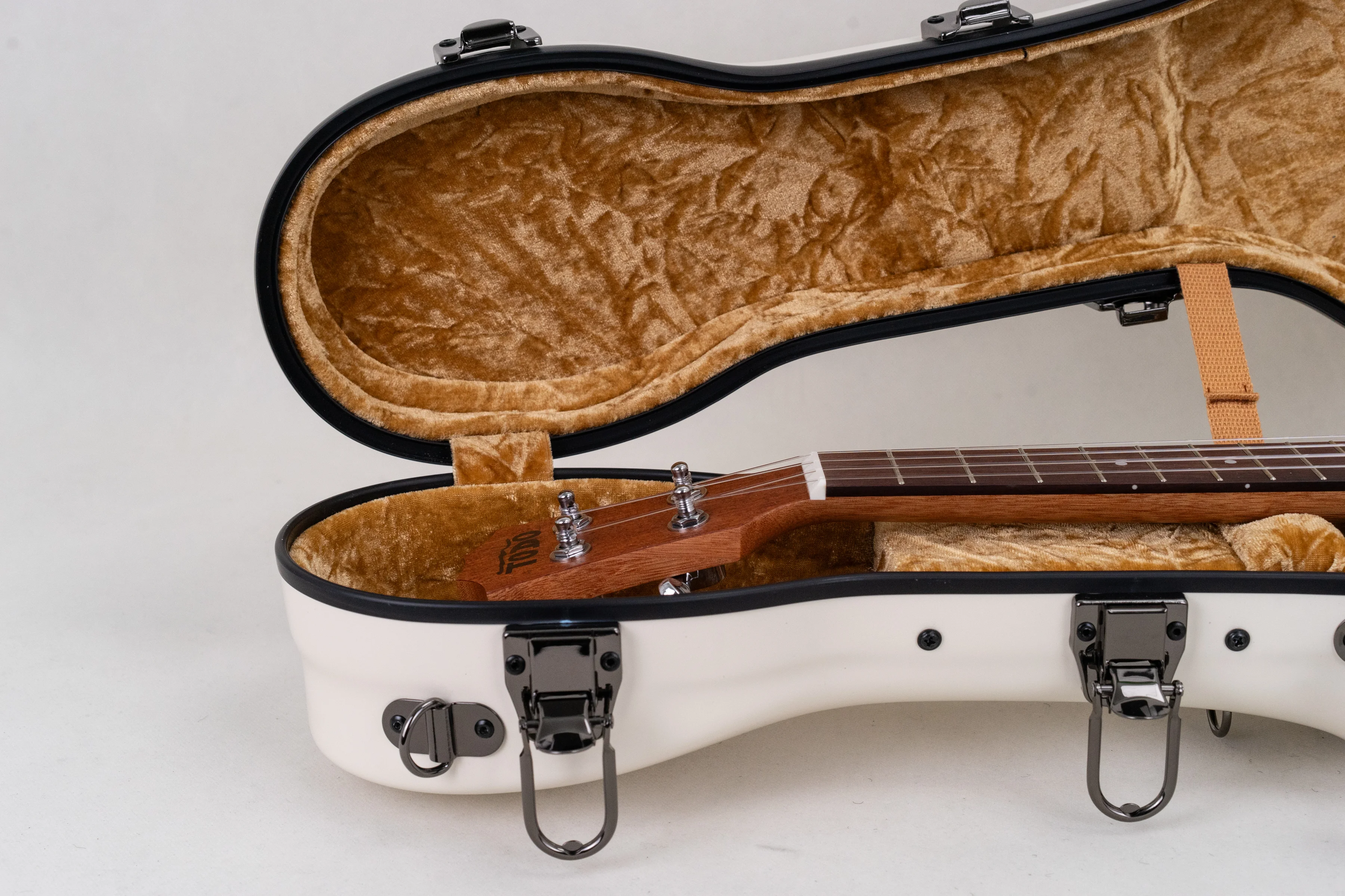 Premium Fiberglas Bariton Ukulele-Koffer  - Weiß